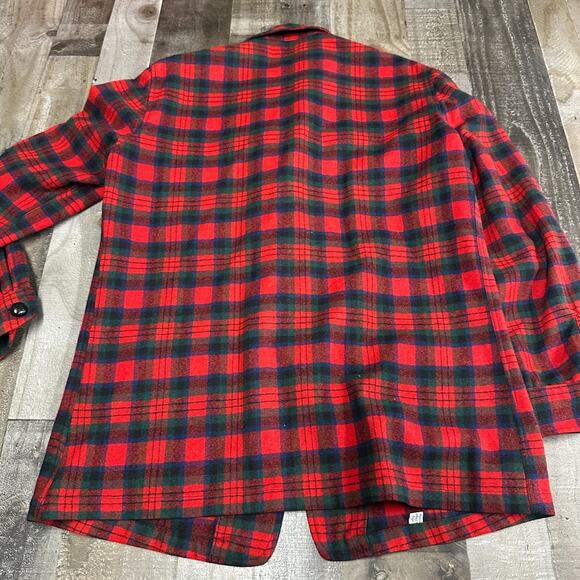 Vintage Pendleton Wool Button Down Plaid Shirt Unlined Coat Size M - Picture 6 of 11